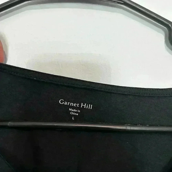 GARNET HILL Women's Bell-Sleeve Knit Top Black Size Large - Picture 5 of 6